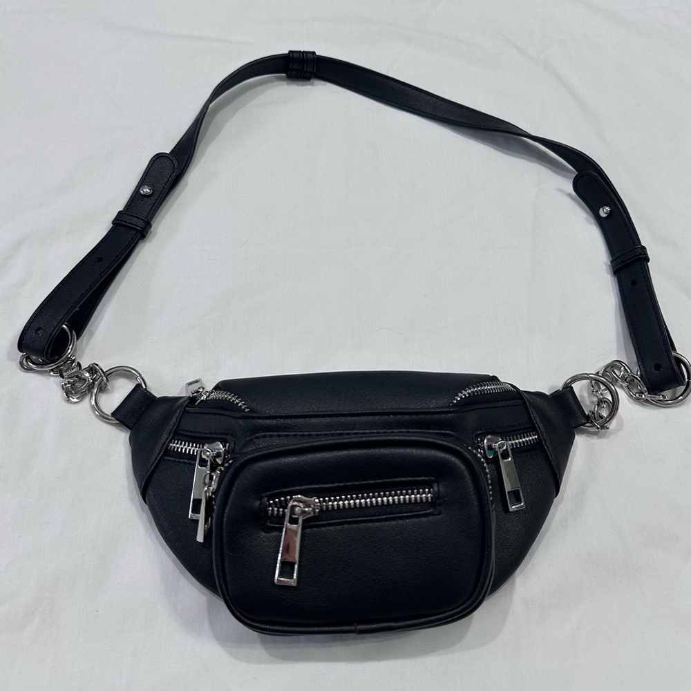 Urban Outfitters Danni Black Belt Bag Chain Strap Fanny Pack Crossbody